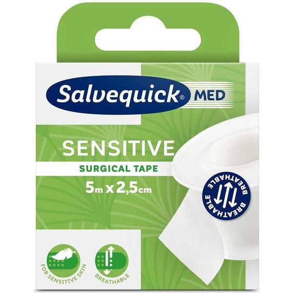 Cederroth 310366 Cederroth Salvequick Med Fixierpflaster Sensitiv, 25Mm X 5M-image