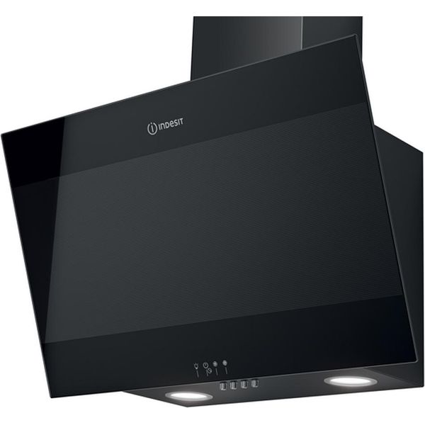 Cappa Inclinata Decorativa 60Cm 647M3/H Nera Indesit Ihvp66Lmk-image