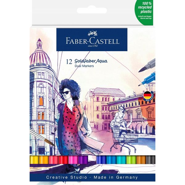 FABER-CASTELL 164612 FABER-CASTELL Goldfaber Aqua Dual Aquarellmarker-Set Farbsortiert-image