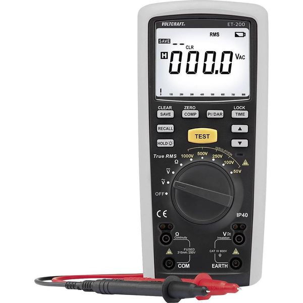 Voltcraft ET-200 IsolationsmessgeräT 50 V, 100 V, 250 V, 500 V, 1000 V 20 G Ohm (ET-200)-image