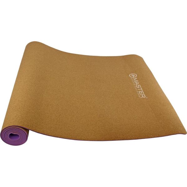 Tappetino Per Esercizi Master Yoga 4 Mm, 183 X 61 Cm, Sughero, Viola-image