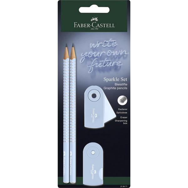 FABER-CASTELL 218471 FABER-CASTELL Grip Sparkle Bleistift-Set B Sky Blue 1 Set-image