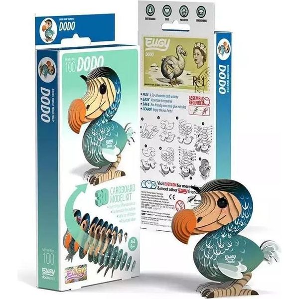 Eugy 3D Puzzle Dodo - Giocattolo Di Cartone Ecologico-image