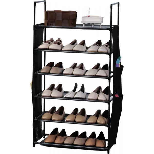 Herzberg, Scaffale Per Scarpe A 6 Strati - 47X100Cm Nero-image