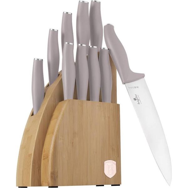 Berlingerhaus Set Di Coltelli Con Supporto Bamboo 10 Pezzi Collezione Taupe BH-3122-image
