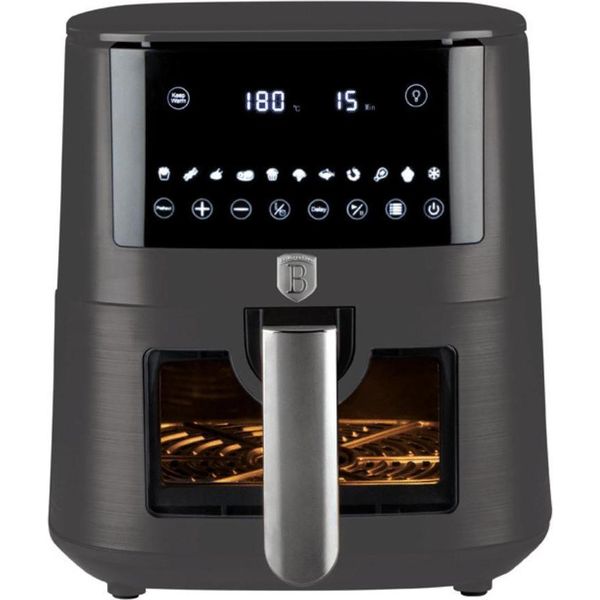 Friggitrice Ad Aria Calda Berlinger Haus Friggitrice Ad Aria Xxl 8 L Collezione Anthracit Friggitrice Compatta Con Led - 11 Programmi-image
