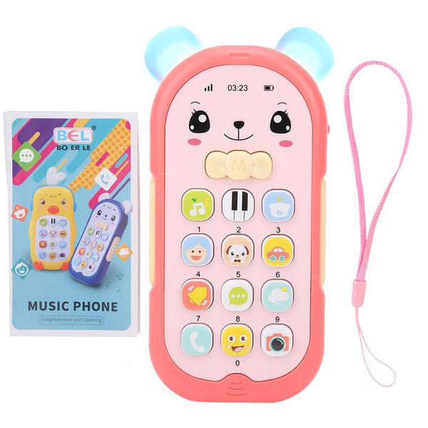 Baby Phone Toy Simulazione Telefono Musica Suono Luce Effetto Bambini Cellulare Giocattolo Rosso-image