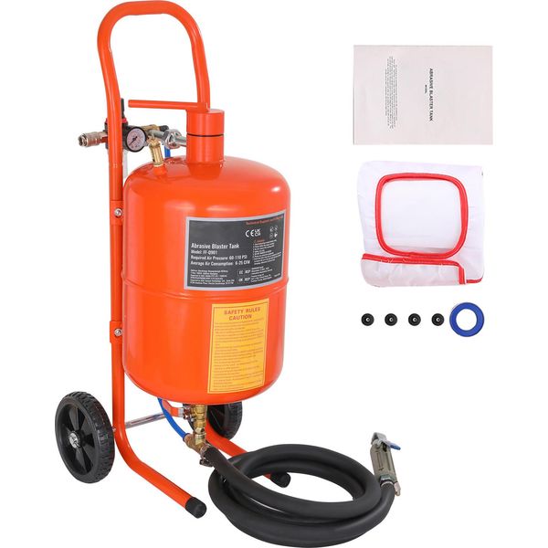 Succebuy Sabbiatrice Da 5 Galloni. 60-110 Psi. Alta Pressione. Portatile. 4 Ugelli In Ceramica. Per Rimuovere Vernice E Ruggine.-image