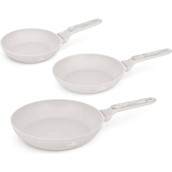Berlinger Haus Set Di 3 Padelle Antiaderenti In Alluminio Forgiato, Per Fornelli A Induzione, 20/24/28 Cm, Titanpro, Manico Ergonomico, Della Collezione Sahara Marble-image