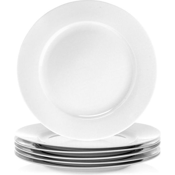 Orion | Set Di Piatti Per La Cena - Bianco - 6 Pezzi - 27 Cm - Piatti In Porcellana - Piatti Piani-image