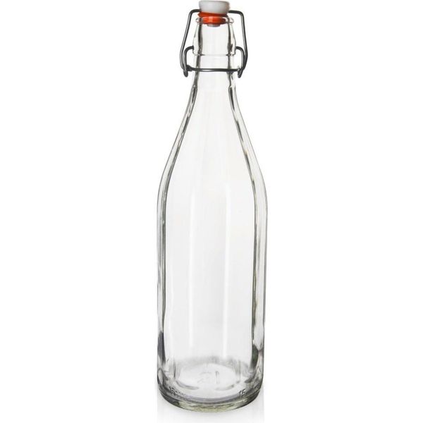 Orion | Bottiglia In Vetro Con Tappo Oscillante - 750 Ml - Design Retro - Guarnizione In Silicone - Conservazione Versatile-image
