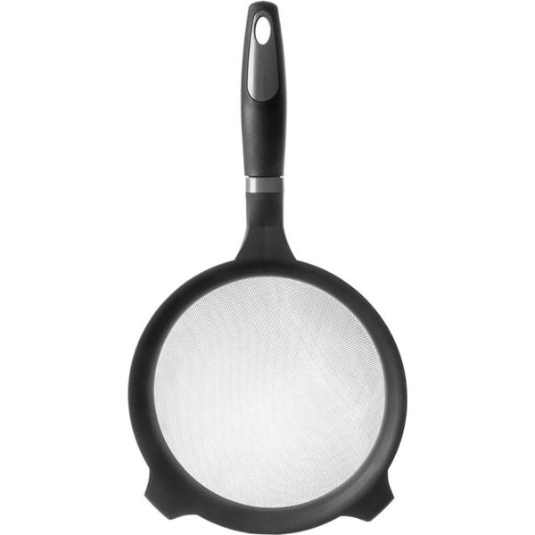 Orion | Filtro Da Cucina - Nero - 19,5 X 36 Cm - Setaccio Fine - Manico Ergonomico - Maglia In Acciaio Inox-image