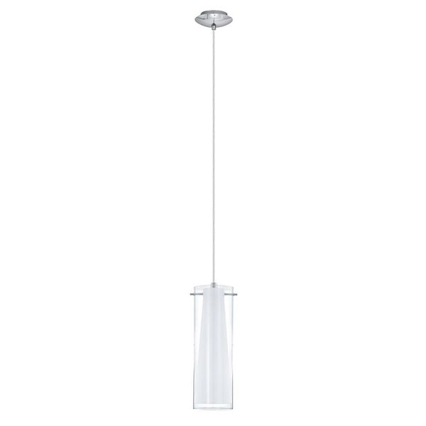 Eglo 89832 Pinto E27 Lampada A Sospensione Ø110Mm Cromo Bianco Chiaro-image