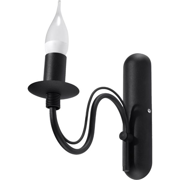 Elegante Applique Kinkiet Beron 1 E14 Nero-image