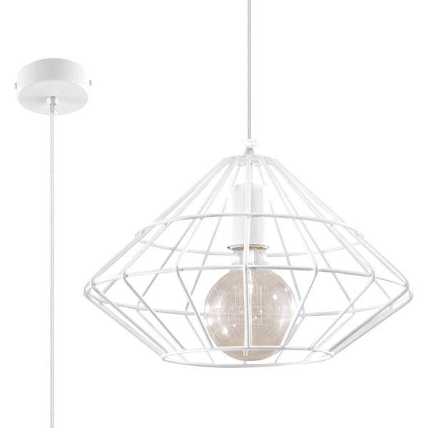 Lampada A Sospensione Marcho E27 Bianca Di Lumilo-image