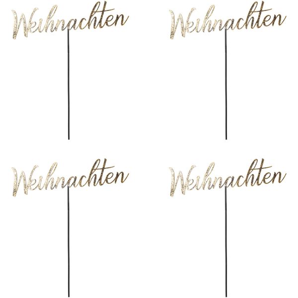 Deko-Schriftzug Creativ Deco "Weihnachtsdeko", Gold (Goldfarben), B:22Cm H:24Cm, Metall, Dekofiguren, Zum Stecken-image