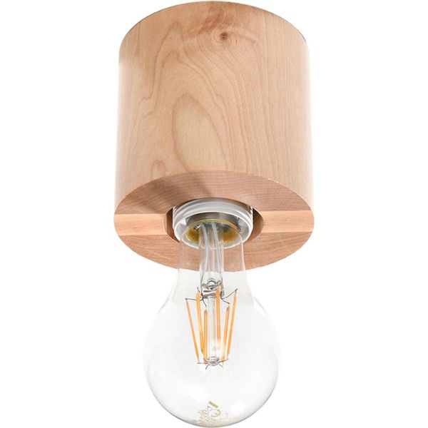 Plafon Sensix 1 E27 Lampada In Legno Naturale – Lumilo-image