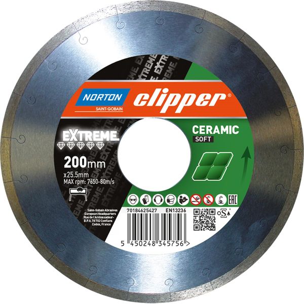 Norton Clipper Disco Diamantato Extreme Ceramic Soft Ø 200 X 25,4 70184603234-image