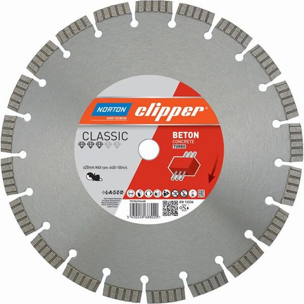 Norton Clipper Disco Diamantato Classic Beton Turbo - 230X22,2 Mm-image