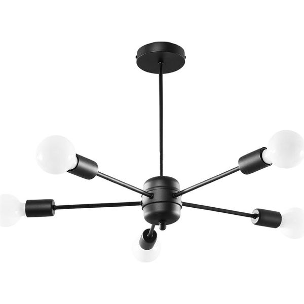 Lampada A Sospensione Zarow 5 E27 Nero Lumilo-image