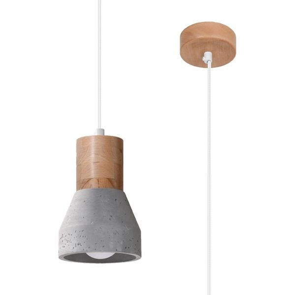 Lampada In Cemento Ugam 1 E27 Di Lumilo, Grigio-image