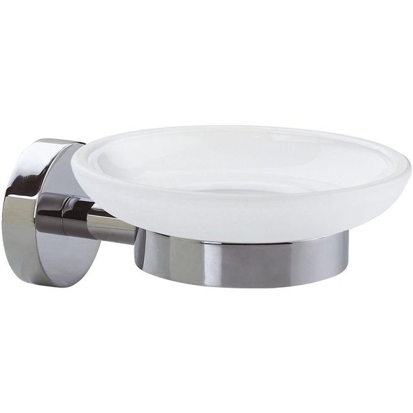 Tesa® 40324-00000-00 Cestino Portasapone - Metallo Cromato/Vetro Satinato-image