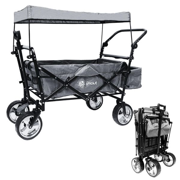 Rijoka Carrello Pieghevole / Carrello A Mano | Con Tetto E Borsa Di Trasporto | Grigio Jeans-image