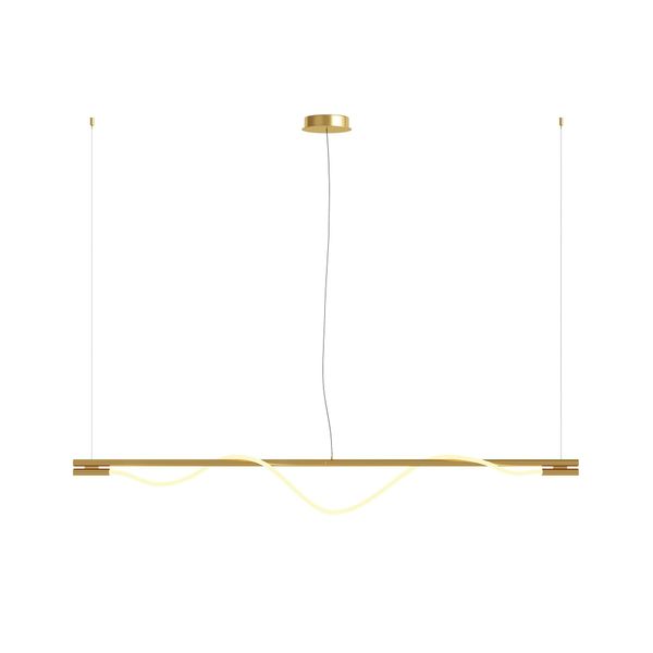 Lampada A Sospensione A Led, Metallo Dorato, H 150 Cm-image