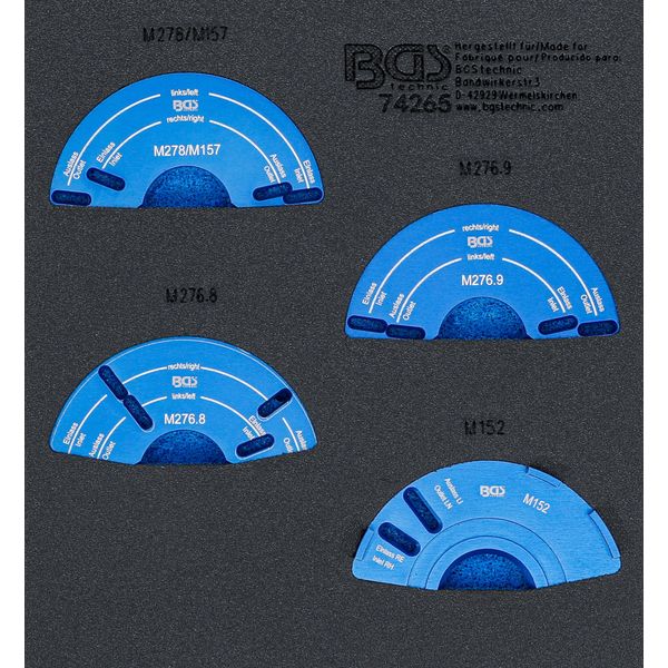 Inserto Per Carrello Da Officina 1/6: Set Di Utensili Per La Regolazione Del Fasatore Dell'albero A Camme | Per Mercedes-Benz M152, M157, M276, M278-image