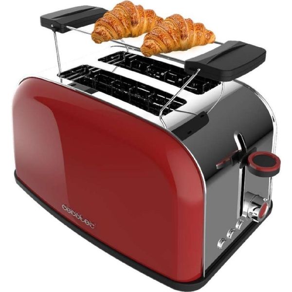 Tostapane Verticale In Acciaio Con Doppia Fessura Corta, Potenza 850 W E Supporto Per Panini.-image