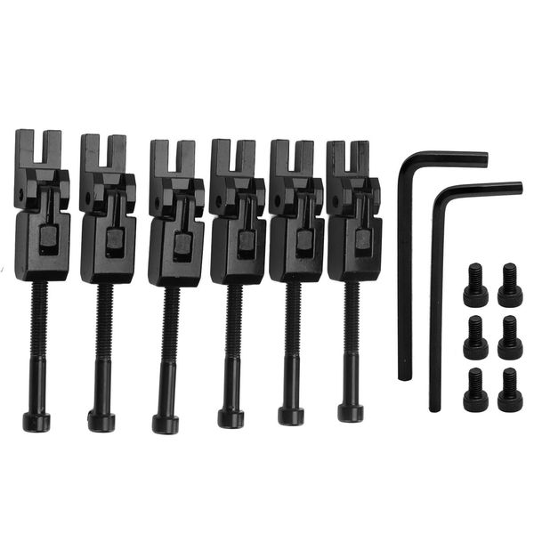 6 Pezzi Chitarra Elettrica Tremolo Metallo Ponte Selle Sostituzione Con Viti E Chiave A Esagono-image