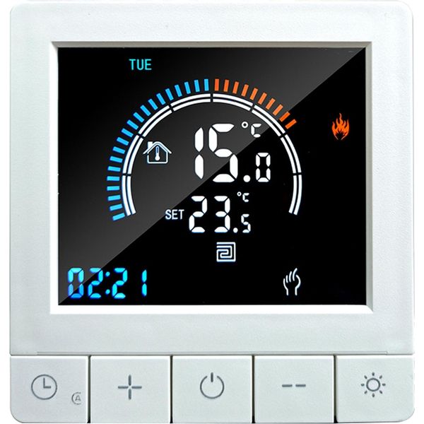 Termostato Digitale Programmabile Con Wifi, Display Lcd, Blocco Bambini E Sensore Ntc - Termoregolazione Intelligente A Parete Per Il Riscaldamento A Pavimento-image