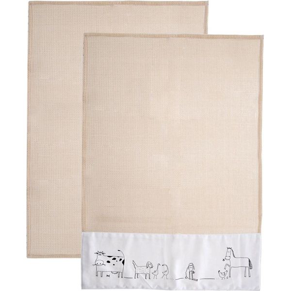 Orion | Asciugamani Da Cucina - Beige - 70X50 Cm - 2 Pezzi - Alta Assorbenza - Cotone-image