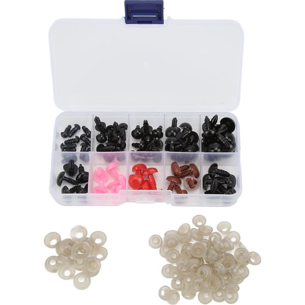75Pcs Occhi Di Sicurezza Nasi Multidimensioni Stabile Durevole Liscio, Confortevole Giocattolo In Resina-image