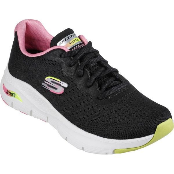 Skechers Scarpe Da Donna Stringate Sporty Suola In Gomma Nero-image