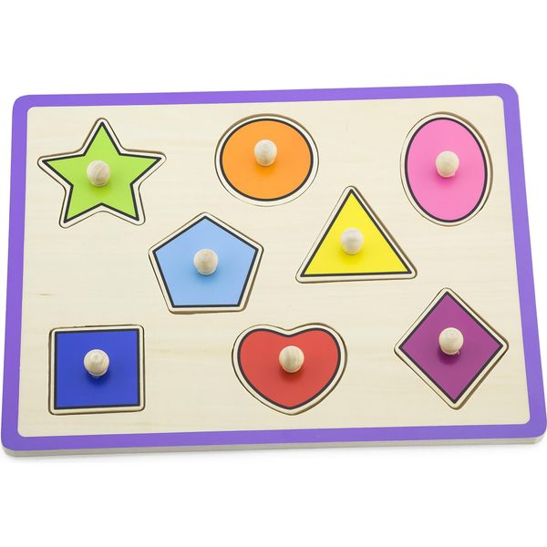 Puzzle A Colori In Legno Viga Con Forme A Pioli-image