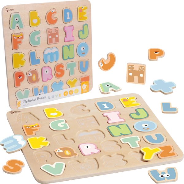 Mondo Classico Montessori Puzzle In Legno Imparare L'alfabeto Lettere Parole 27 El.-image