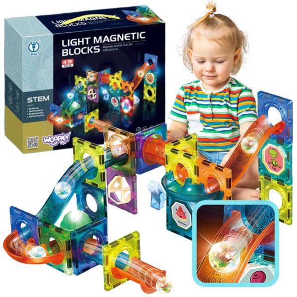 Woopie Blocchi Magnetici Pista Luminosa 49 Pezzi.-image
