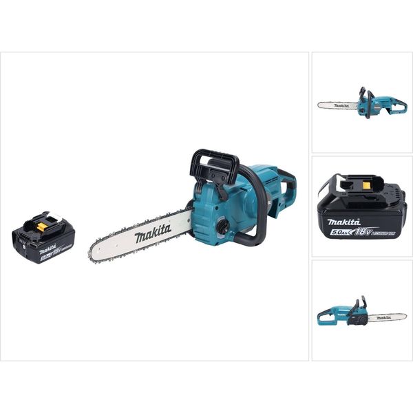 Makita Duc 357 TX2 Motosega A Batteria 18 V 35 Cm 7,7 M/S Brushless + 1X Batteria 5,0 Ah - Senza Caricabatterie-image
