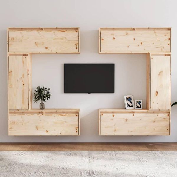 Maison Exclusive - Mobili Porta Tv 6 Pz In Legno Massello Di Pino-image