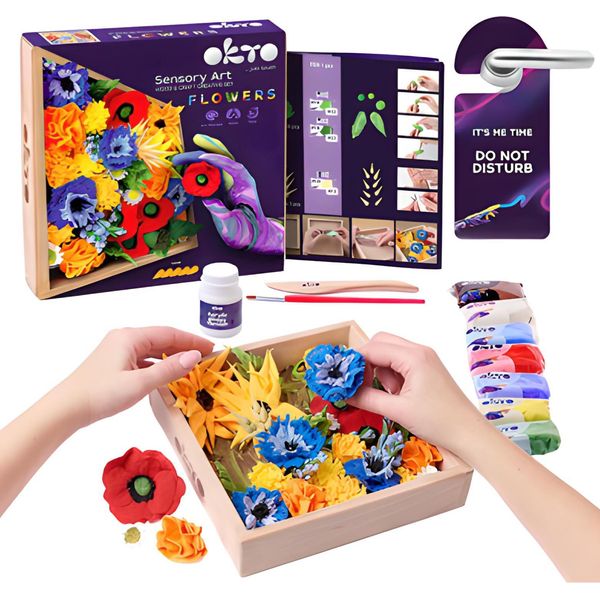 Okto Wood&Craft Set Creativo Fai Da Te "Freedom"" - Crea I Tuoi Fiori Gialli"-image