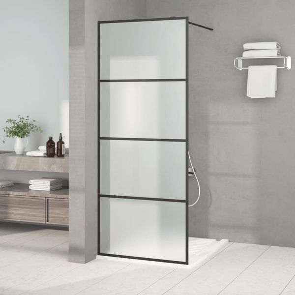The Living Store Schermo Doccia Per Cabina Doccia Nero 80X195 Cm Esg Satinato-image