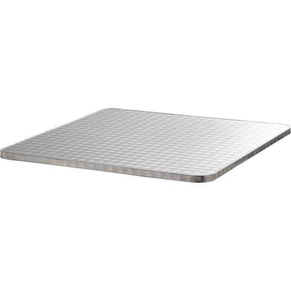Piano D'appoggio Quadrato In Truciolato E Acciaio Inox 70 X 70 Cm Grigio - Oviala Brixton-image