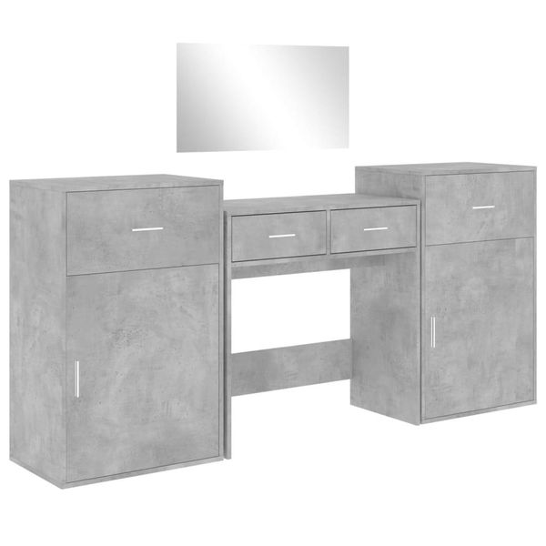Syfax™ Set Da Toeletta 4 Pz Grigio Cemento In Legno Multistrato-image