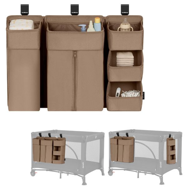 Lionelo Tasca Laterale Grande 58X11X58 Cm Organizzatore Per Lettino Beige-image