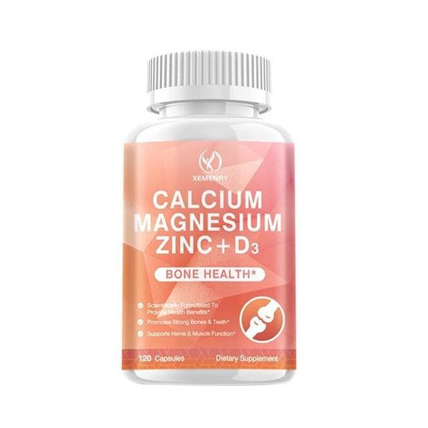 Calcio, Magnesio, Zinco + Vitamina D3 (120 Capsule) Integratore Alimentare, Ossa, Articolazioni, Muscoli, Nervi, Sistema Immunitario-image