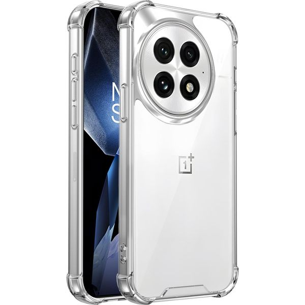 Custodia Trasparente Per Oneplus 13, Retro Trasparente Ibrido, Copertura Antiurto Con Paraurti In Tpu-image