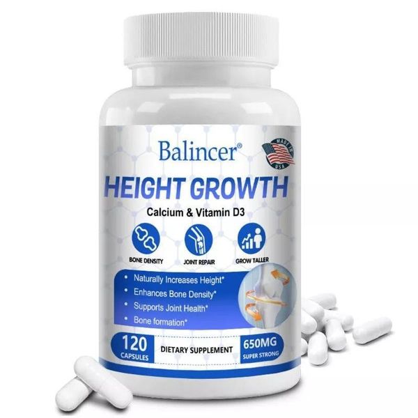 Calcio, Magnesio, Zinco E Vitamina D3+K2 650 Mg (120 Capsule) Integratore Alimentare, Ossa, Articolazioni, Muscoli, Nervi, Sistema Immunitario-image