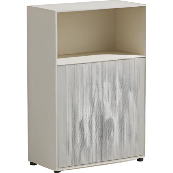 Armadio Da Ufficio Beige Con Spazio Di Archiviazione E Ante Scorrevoli Design Moderno Per L'ufficio E La Casa-image