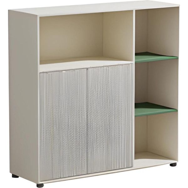 Armadio Da Ufficio Modulare Beige Con Spazio Di Archiviazione E Scaffali Per Un Ufficio Dal Design Moderno-image